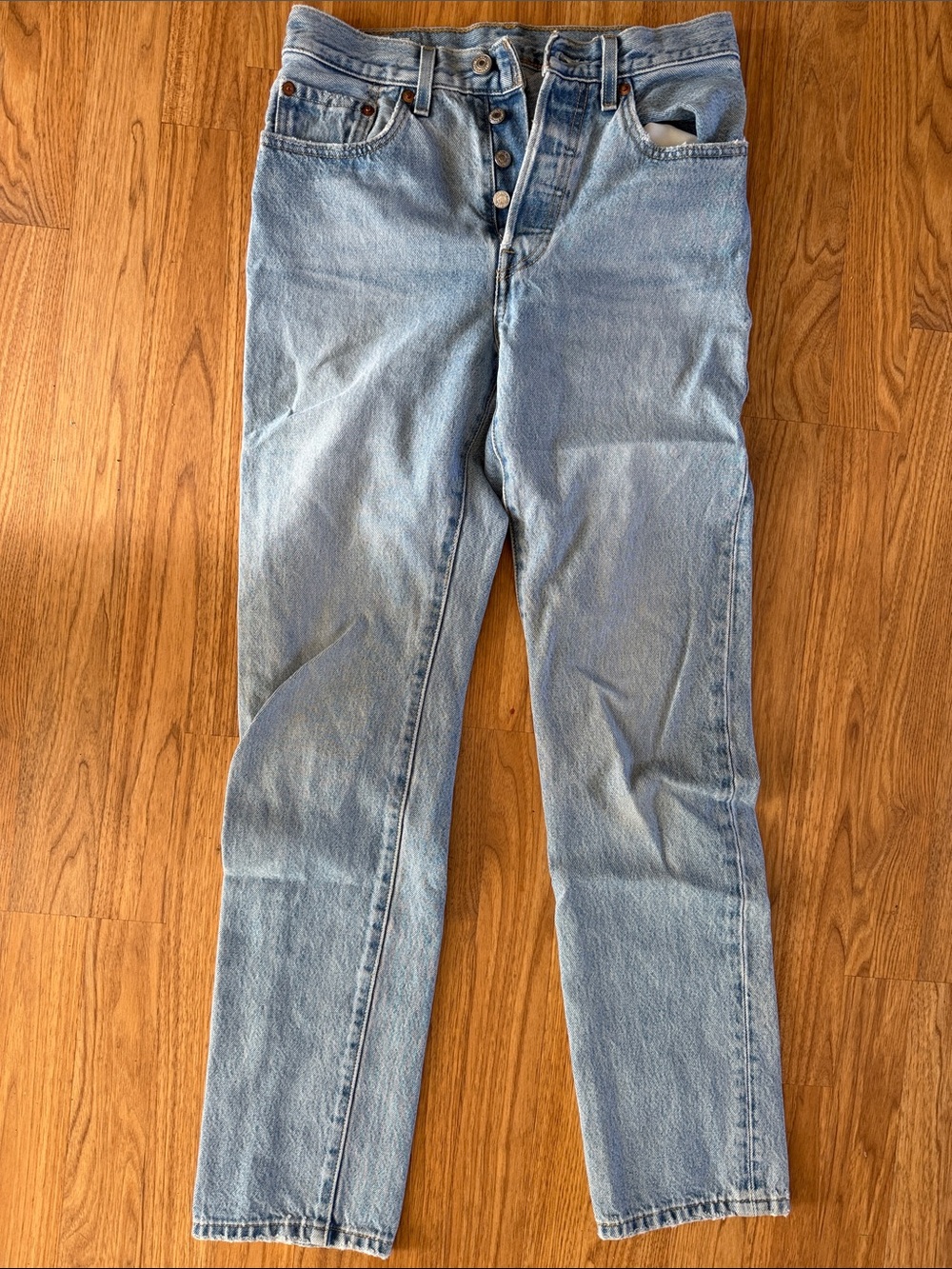 Levi's Light Blue High-Rise Straight Jeans